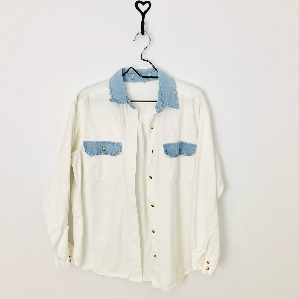 Vintage White/Blue Chambray Shirt